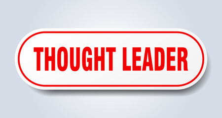 thought leader sign. rounded isolated button. white sticker