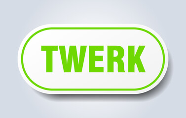 twerk sign. rounded isolated button. white sticker
