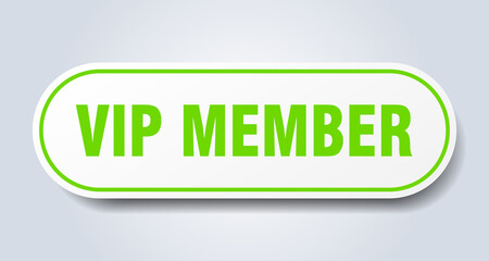 vip member sign. rounded isolated button. white sticker