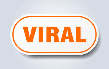 viral sign. rounded isolated button. white sticker