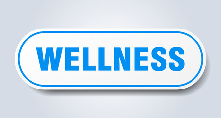 wellness sign. rounded isolated button. white sticker