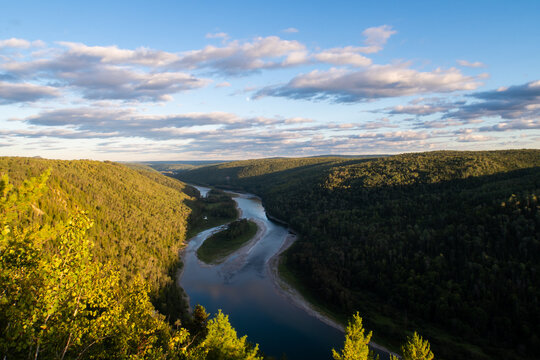 Beautiful view from the belvedere "Horizon de r&ecirc;ve" (translation: "dream horizon"), in the Matapedia valley, Canada