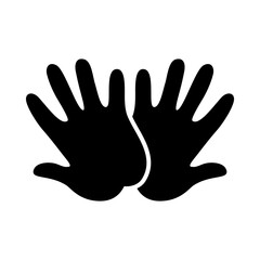 kid hands icon, silhouette style