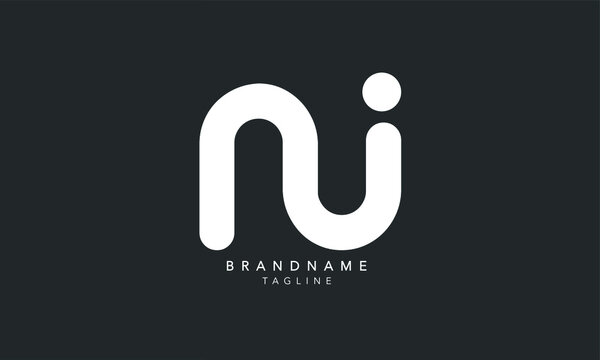 Alphabet letters Initials Monogram logo NU, UN, N and U