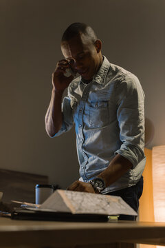 Man working with phone