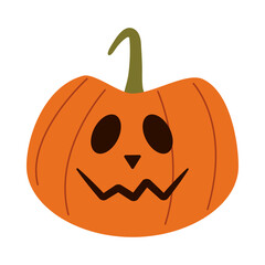 halloween pumpkin with face flat style icon