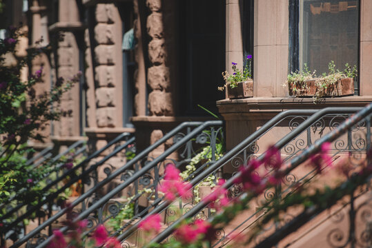 Brownstone apartment buildings