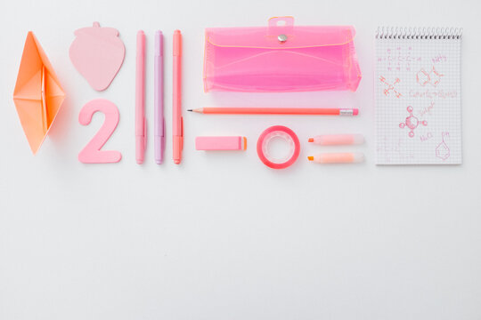 Pink and Girlish School Items