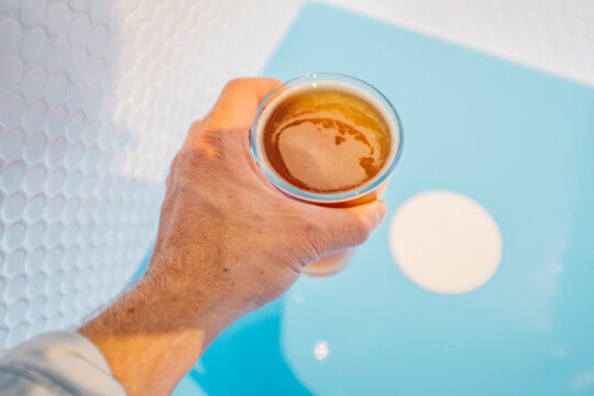 freshly poured beer at modern cafe pub - Powered by Adobe