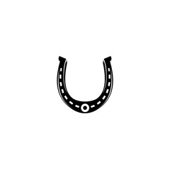Horseshoe symbol or label. horseshoe icon black vector illustration