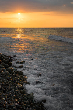 Colorful sunset over the sea