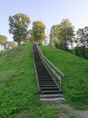 Fototapeta na wymiar Zemosios Panemunes mound in Lithuania
