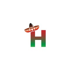 Letter H Mexican hat concept design