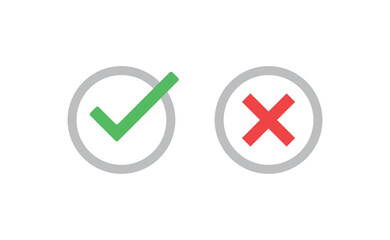 Check marks. Tick and cross vector icons. Yes and No symbols. Checkmarks.