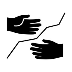 human hands icon, silhouette style