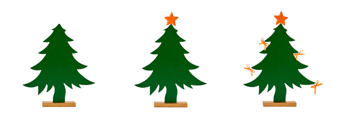 Fototapeta premium Set of christmas tree silhouette collection isolated on white background