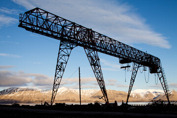 Crane at Abandoned Coal Mine, Pyramiden, Svalbard, Norway