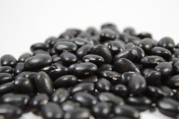 Black beans from Brazil with white background