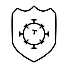 shield with coronavirus icon, line style