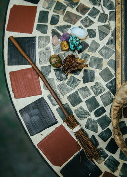 Witch o Psychic casting a spell to predict the future