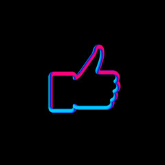 Like icon. Hand like. Thumb up. Outline love symbol. Social media sign. Seal of approval. OK sign. Like symbol. Premium quality. Achievement badge. Quality mark. 