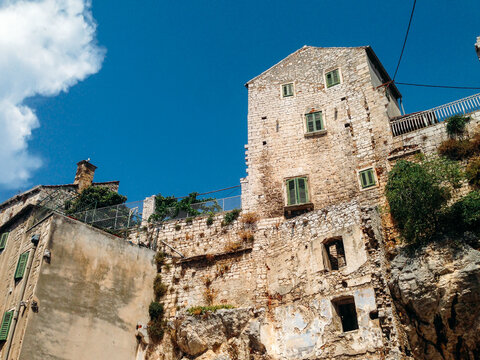 Old rock house in dalmatian town