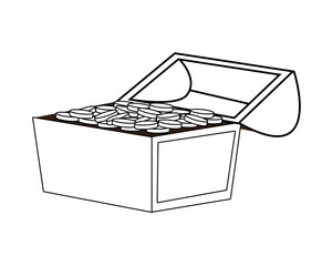 treasure chest with coins line style