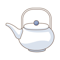 chinese teapot ceramic isolated icon