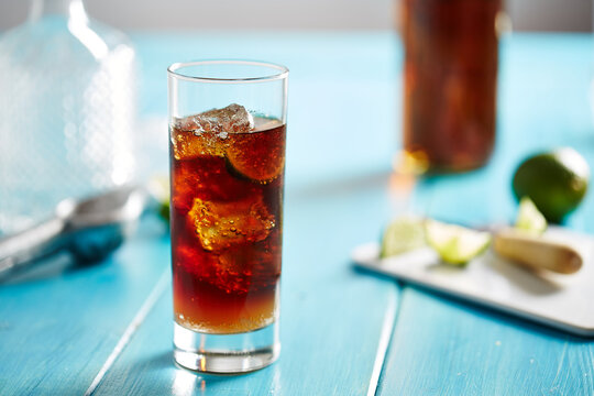 Homemade cuba libre cocktail