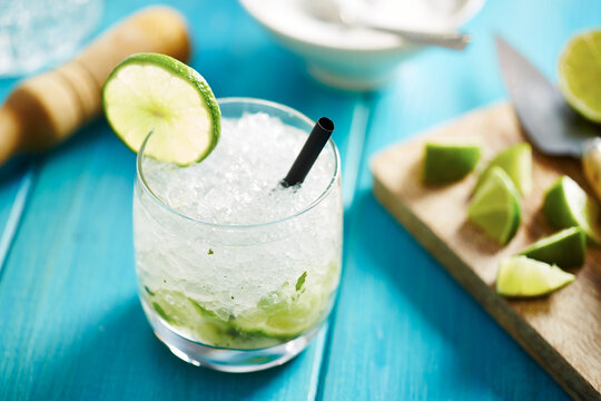 Homemade caipirinha cocktail