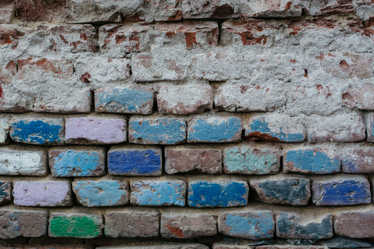 Exposed brick on an old wall