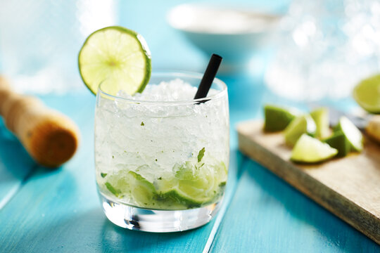 Homemade caipirinha cocktail