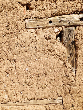 Rustic adobe wall