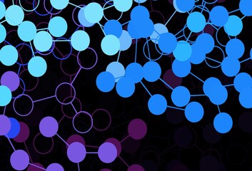 Dark Pink, Blue vector layout with circle shapes.