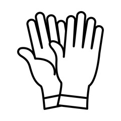 medical gloves icon, line style