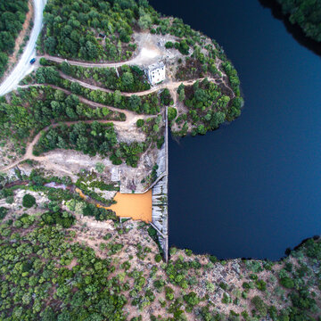 hydroelectric dam - view from above