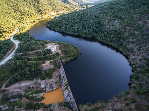 Hydroelectric dam - view from above