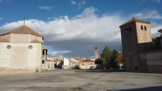 Avila,Spain. Madrigal de las Altas Torres, historical village with castle and walls