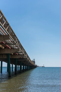 Pipeline bridge across the sea