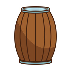 antique wooden barrel isolated icon