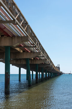 Pipeline bridge across the sea