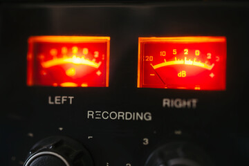 VU/dB meter close-up