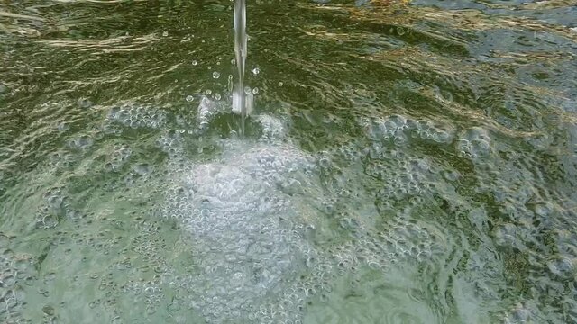Water of Fountain in Molinaseca. Village in El Bierzo. Leon,Spain. Camino de Santiago