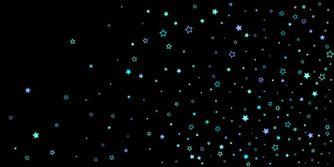 Blue, cyan, turquoise glitter stars, confetti.