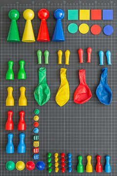 Multicolored Toys on dark background