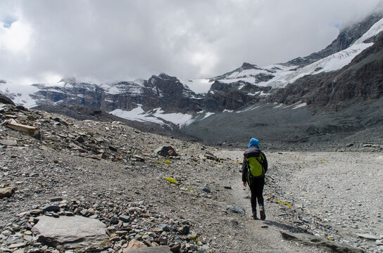 Hiking through Glacial terrain