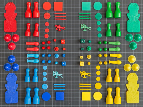 Multicolored Toys on dark background