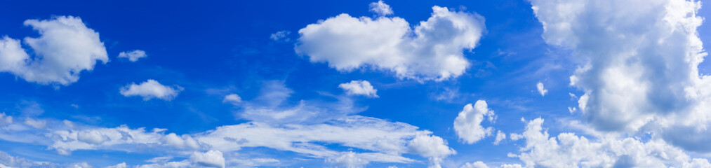 Naklejka na ściany i meble Panorama blue sky with tiny clouds.