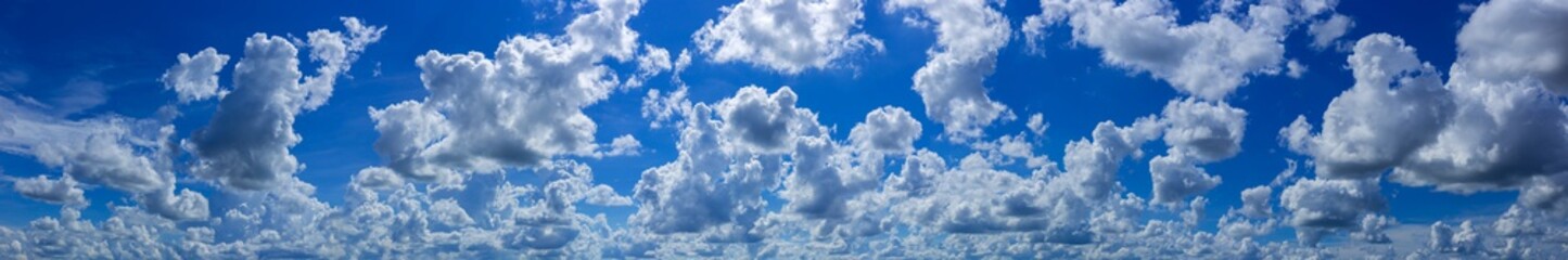 Panorama blue sky with tiny clouds.