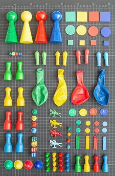 Multicolored Toys on dark background